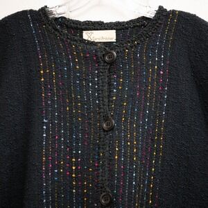 Carol Pritcher VTG Hand Knit Sweater Wearable Art Granola Girl Hippie Earth Boho